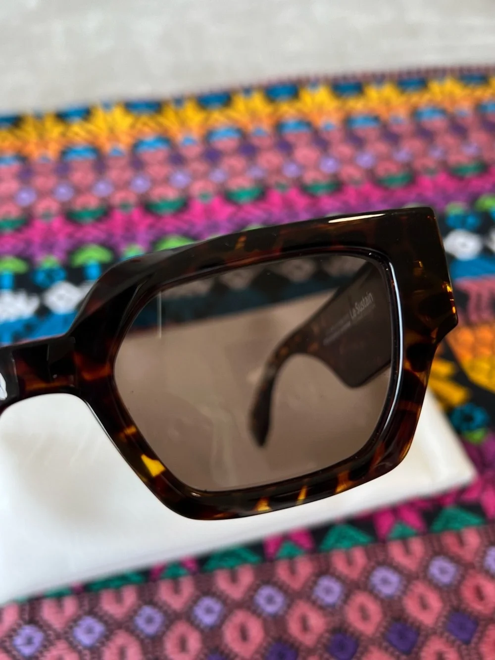Le Specs Tortoiseshell Square Sunglasses with Brown Lenses